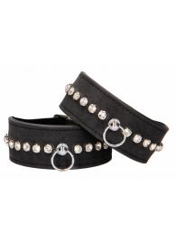 Черные поножи Diamond Studded Ankle Cuffs - Shots Media BV - купить с доставкой в Евпатории