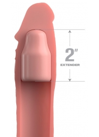 Телесная насадка-удлинитель 2 Inch Silicone X-tension with Strap - 20,3 см. - Pipedream - в Евпатории купить с доставкой