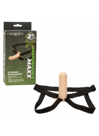 Телесный фаллопротез из силикона Extension with Harness - 15,75 см. - California Exotic Novelties - купить с доставкой в Евпатории