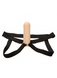 Телесный фаллопротез из силикона Extension with Harness - 15,75 см. - California Exotic Novelties - купить с доставкой в Евпатории