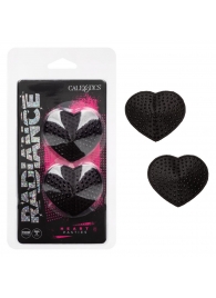 Черные пэстисы в форме сердечек Heart Pasties - California Exotic Novelties - купить с доставкой в Евпатории