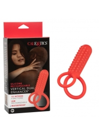 Красное эрекционное кольцо Silicone Rechargeable Vertical Dual Enhancer - California Exotic Novelties - в Евпатории купить с доставкой