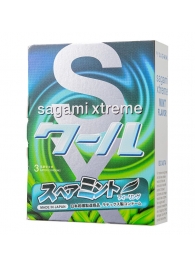 Презервативы Sagami Xtreme Mint с ароматом мяты - 3 шт. - Sagami - купить с доставкой в Евпатории