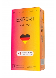 Презервативы EXPERT Hot Love с разогревающим эффектом - 12 шт.(+3 в подарок) - Expert - купить с доставкой в Евпатории