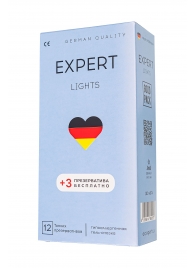 Ультратонкие презервативы EXPERT Lights - 12 шт.(+3 в подарок) - Expert - купить с доставкой в Евпатории