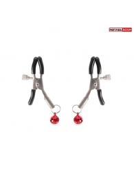 Серебристые зажимы на соски с шариками - Notabu - купить с доставкой в Евпатории