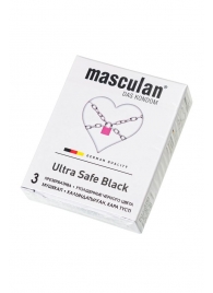 Ультрапрочные презервативы Masculan Ultra Safe Black - 3 шт. - Masculan - купить с доставкой в Евпатории