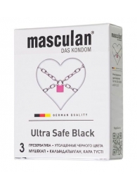 Ультрапрочные презервативы Masculan Ultra Safe Black - 3 шт. - Masculan - купить с доставкой в Евпатории