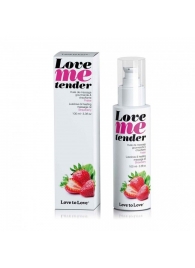 Съедобное согревающее массажное масло Love Me Tender Strawberry с ароматом клубники - 100 мл. - Love to Love - купить с доставкой в Евпатории
