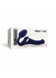 Синий безремневой страпон Multi Orgasm Size S с клиторальной стимуляцией - Strap-on-me - купить с доставкой в Евпатории