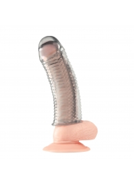 Текстурированная насадка на пенис Clear Textured Penis Enhancing Sleeve Extension - 16,5 см. - BlueLine - в Евпатории купить с доставкой