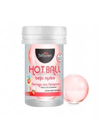 Лубрикант на масляной основе Hot Ball Beija Muito с ароматом клубники и шампанского (2 шарика по 3 гр.) - HotFlowers - купить с доставкой в Евпатории