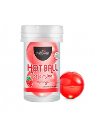 Лубрикант на масляной основе Hot Ball Beija Muito с ароматом клубники (2 шарика по 3 гр.) - HotFlowers - купить с доставкой в Евпатории