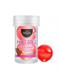 Лубрикант на масляной основе Hot Ball Beija Muito с ароматом шоколада и клубники (2 шарика по 3 гр.) - HotFlowers - купить с доставкой в Евпатории