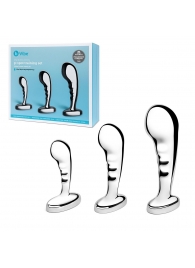 Набор из 3 стальных стимуляторов простаты Stainless Steel P-spot Training Set - b-Vibe - в Евпатории купить с доставкой