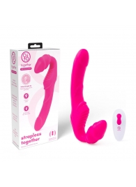 Розовый безремневой страпон на радиоуправлении Strapless Together - 22 см. - Together Toy - купить с доставкой в Евпатории