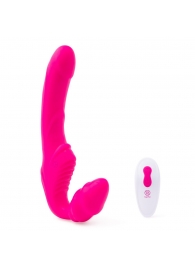 Розовый безремневой страпон на радиоуправлении Strapless Together - 22 см. - Together Toy - купить с доставкой в Евпатории