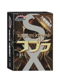 Суженные к основанию презервативы Sagami Xtreme COBRA - 3 шт. - Sagami - купить с доставкой в Евпатории