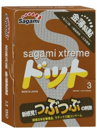 Презервативы Sagami Xtreme FEEL UP с точечной текстурой и линиями прилегания - 3 шт. - Sagami - купить с доставкой в Евпатории