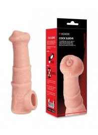 Телесная фантазийная насадка на член Cock Sleeve Size M - KOKOS - в Евпатории купить с доставкой