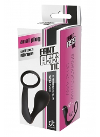 Черное эрекционное кольцо с анальной пробкой Anal Plug With Cockring - Dream Toys - в Евпатории купить с доставкой