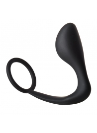 Черное эрекционное кольцо с анальной пробкой Anal Plug With Cockring - Dream Toys - в Евпатории купить с доставкой