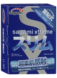 Розовые презервативы Sagami Xtreme FEEL FIT 3D - 3 шт. - Sagami - купить с доставкой в Евпатории