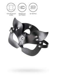 Черная кожаная рельефная маска кошки - Pecado - купить с доставкой в Евпатории