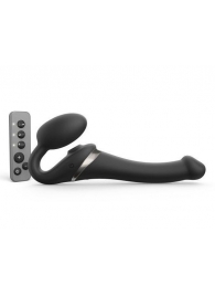 Черный безремневой страпон Multi Orgasm Size S с клиторальной стимуляцией - Strap-on-me - купить с доставкой в Евпатории
