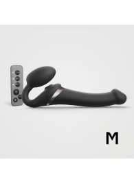 Черный безремневой страпон Multi Orgasm Size M с клиторальной стимуляцией - Strap-on-me - купить с доставкой в Евпатории
