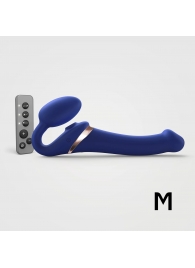 Синий безремневой страпон Multi Orgasm Size M с клиторальной стимуляцией - Strap-on-me - купить с доставкой в Евпатории