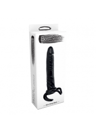 Чёрная насадка-фаллос для двойного проникновения INFLATABLE DILDO SLIM DONG  - 13,5 см. - Toyz4lovers - в Евпатории купить с доставкой