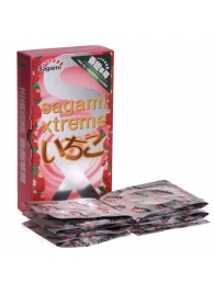 Презервативы Sagami Xtreme Strawberry c ароматом клубники - 10 шт. - Sagami - купить с доставкой в Евпатории