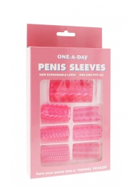 Набор из 7 розовых насадок на пенис ONE-A-DAY PENIS SLEEVES PINK - Seven Creations - в Евпатории купить с доставкой