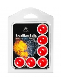 Набор из 6 шариков с массажным маслом Brazilian Balls с охлаждающим и разогревающим эффектом - Secret Play - купить с доставкой в Евпатории