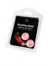 Набор из 2 шариков с массажным маслом Brazilian Balls с тройным эффектом - Secret Play - купить с доставкой в Евпатории