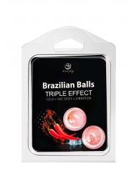 Набор из 2 шариков с массажным маслом Brazilian Balls с тройным эффектом - Secret Play - купить с доставкой в Евпатории