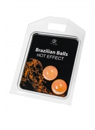 Набор из 2 шариков с массажным маслом Brazilian Balls с разогревающим эффектом - Secret Play - купить с доставкой в Евпатории