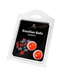 Набор из 2 шариков с массажным маслом Brazilian Balls с ароматом ягод - Secret Play - купить с доставкой в Евпатории