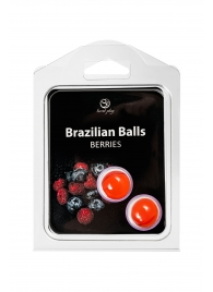 Набор из 2 шариков с массажным маслом Brazilian Balls с ароматом ягод - Secret Play - купить с доставкой в Евпатории