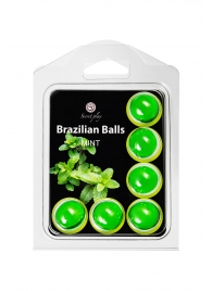 Набор из 6 шариков с массажным маслом Brazilian Balls с ароматом мяты - Secret Play - купить с доставкой в Евпатории