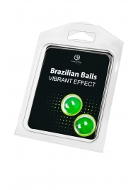 Набор из 2 шариков с массажным маслом Brazilian Balls с эффектом вибрации - Secret Play - купить с доставкой в Евпатории