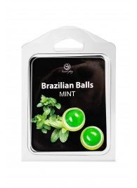 Набор из 2 шариков с массажным маслом Brazilian Balls с ароматом мяты - Secret Play - купить с доставкой в Евпатории