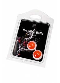 Набор из 2 шариков с массажным маслом Brazilian Balls с ароматом вишни - Secret Play - купить с доставкой в Евпатории