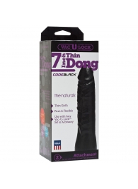 Насадка-фаллоимитатор для страпон-систем Vac-U-Lock CodeBlack 7 Inch Thin Dong - 18,3 см. - Doc Johnson - купить с доставкой в Евпатории