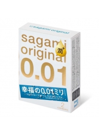 Увлажнённые презервативы Sagami Original 0.01 Extra Lub - 2 шт. - Sagami - купить с доставкой в Евпатории