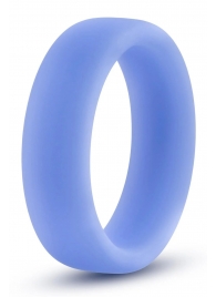 Голубое люминесцентное кольцо Silicone Glo Cock Ring - Blush Novelties - в Евпатории купить с доставкой