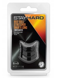 Черное эрекционное кольцо на мошонку Beef Ball Stretcher Snug X Long - Blush Novelties - в Евпатории купить с доставкой