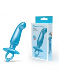 Голубая анальная пробка для массажа простаты Hither Silicone Prostate Plug - 14,3 см. - b-Vibe - в Евпатории купить с доставкой