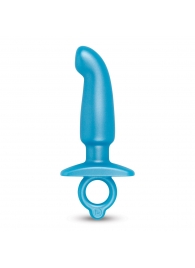 Голубая анальная пробка для массажа простаты Hither Silicone Prostate Plug - 14,3 см. - b-Vibe - в Евпатории купить с доставкой